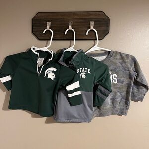 Michigan State Toddler 2T Half Zips and Sweatshirt (Lot of 3)